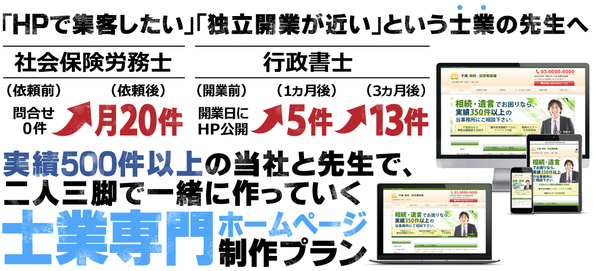 士業専門ホームページ制作ライトプランのキャッチコピー