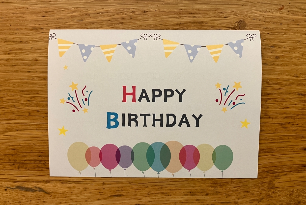 【活動報告】支援しているチャイルドへの誕生日カードを書きました