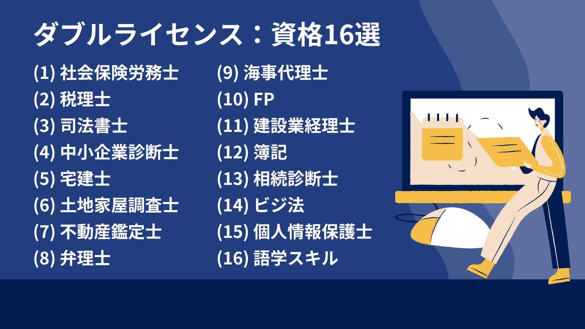 ダブルライセンスの資格16選