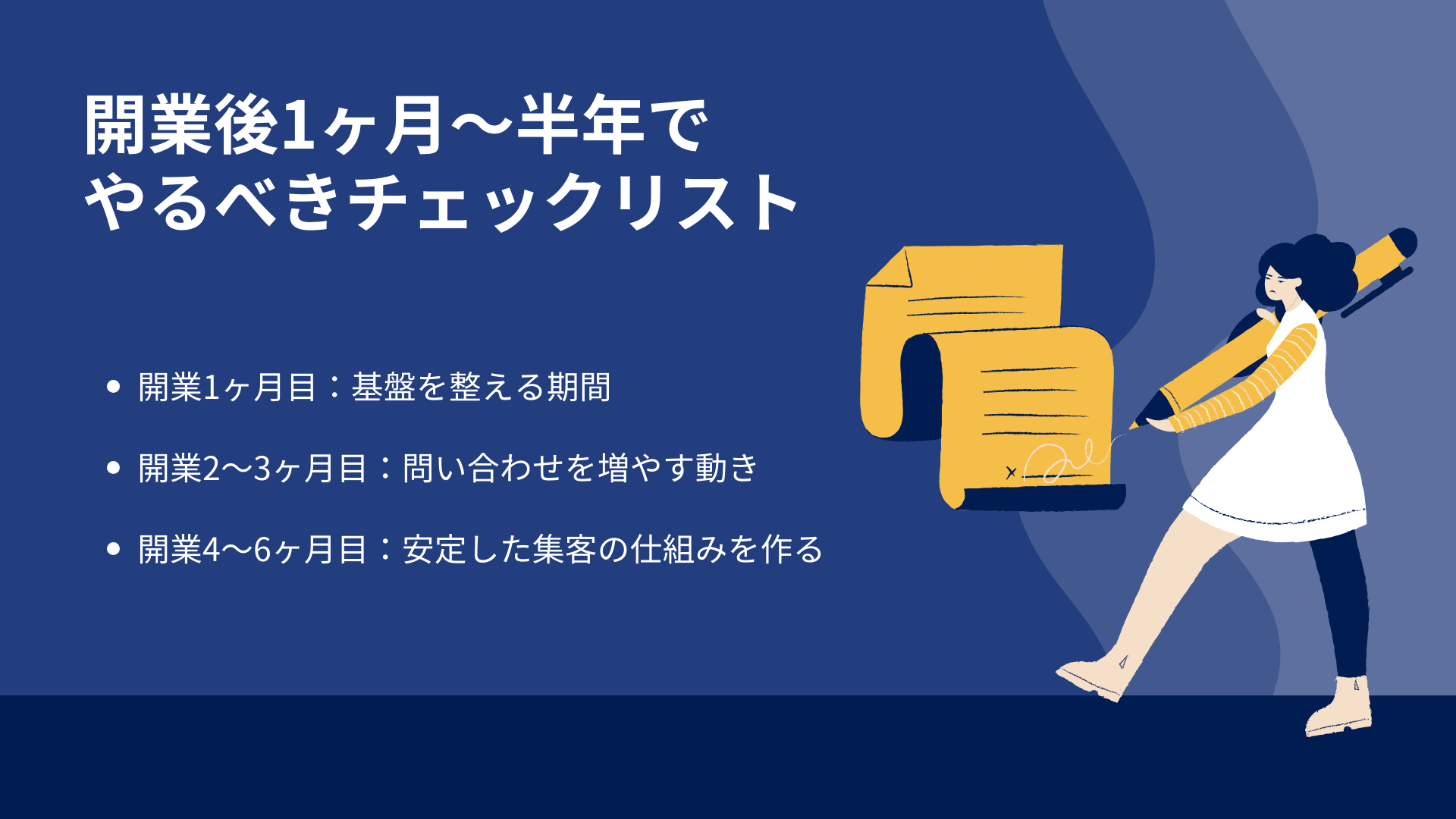 開業後1ヶ月～半年でやるべきチェックリスト